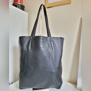 Roots Canada Black Leather Tote Bag